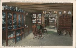 Oldest House in the U.S., Section of Dining Room Postcard