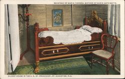 Bedstead of Maria Theresa, Mother of Marie Antoinette, Oldest House in the U.S. Postcard