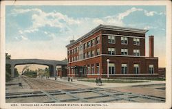 Chicago and Alton Passenger Station Bloomington, IL Postcard Postcard Postcard