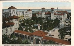 Bird's Eye View of Alcazar and Cordova Hotels from the Ponce De Leon Postcard