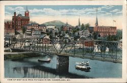 View of West Side from Potomac River Cumberland, MD Postcard Postcard Postcard