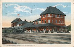 Ontario and Western Station Middletown, NY Postcard Postcard Postcard