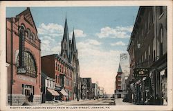 Eighth Street Looking South from Willow Street Lebanon, PA Postcard Postcard Postcard