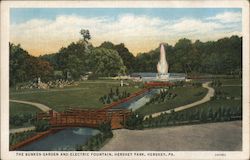The Sunken Garden and Electric Fountain, Hershey Park Postcard