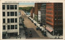West Market Street, Showing New Market Street Bridge Harrisburg, PA Postcard Postcard Postcard