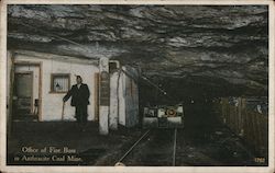 Office of Fire Boss in Anthracite Coal Mine Postcard