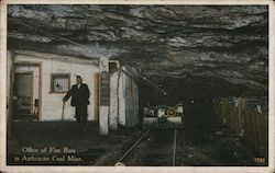Office of Fire Boss in Anthracite Coal Mine Postcard