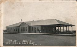 New Chicago, Burlington & Quincy Railroad Depot Postcard
