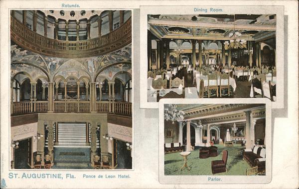 Ponce de Leon Hotel Rotunda, Dining Room, Parlor St. Augustine Florida