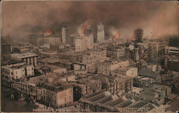 Panoramic View of the Fire San Francisco California