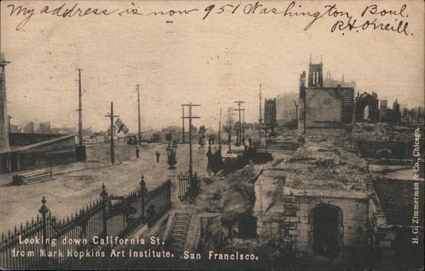 Looking Down California St. From Mark Hopkins Art Institute San Francisco