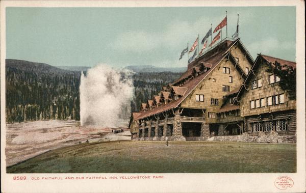 Old Faithful and Old Faithful Inn Yellowstone National Park