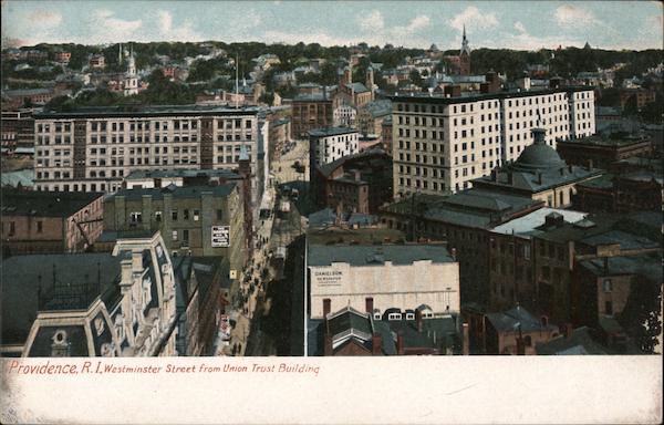 Westminster Street from Union Travel Building Providence Rhode Island