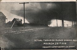 Tornado Cloud - March 23rd, 1913 Postcard