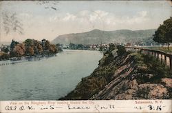 View on the Allegheny River, Looking Toward The City Salamanca, NY Postcard Postcard Postcard