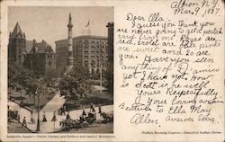 Lafayette Square - Public Library and Soldiers and Sailors' Monument Postcard