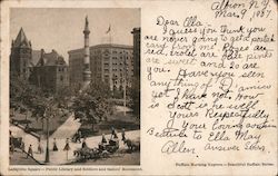 Lafayette Square - Public Library and Soldiers and Sailors' Monument Buffalo, NY Postcard Postcard Postcard