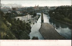 Genesee River Gorge, Showing Rome and Watertown R.R. Bridge Postcard