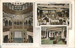 Ponce de Leon Hotel Rotunda, Dining Room, Parlor Postcard