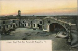 Court Yard, Fort Marion Postcard