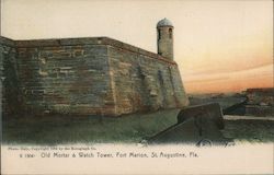 Old Mortar & Watch Tower, Fort Marion Postcard