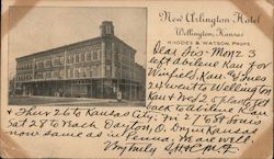 New Arlington Hotel Wellington, KS Postcard Postcard 