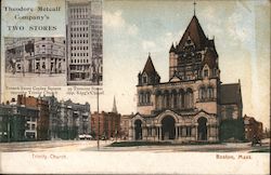 Theodore Metcalf Company's Two Stores, Trinity Church Postcard