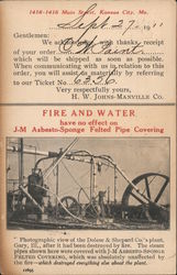 Johns-Manville Asbestos-Sponge Felted Pipe Covering Kansas City, MO Postcard Postcard Postcard