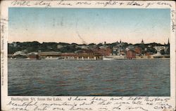 View from Lake Burlington, VT Postcard Postcard Postcard