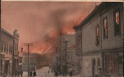 Fire Scene - Leslie's Weekly Postcard