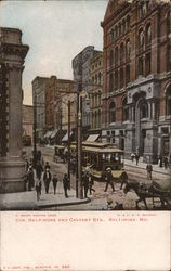 Con. Baltimore and Calvery Sts. Postcard
