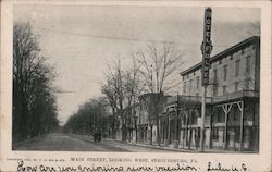 Main Street, Looking West Stroudsburg, PA Postcard Postcard Postcard