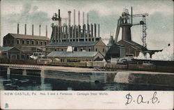 Nos. 3 and 4 Furnaces Carnagie Steel Works Postcard
