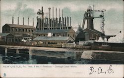 Nos. 3 and 4 Furnaces Carnagie Steel Works New Castle, PA Postcard Postcard Postcard