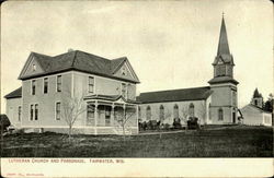 Lutheran Church And Parsonage Fairwater, WI Postcard Postcard