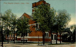 First Bapist Church Lima, OH Postcard Postcard