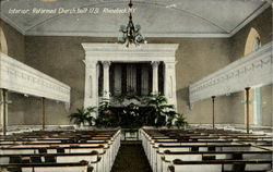 Interior, Reformed Church (Built 1731) Rhinebeck, NY Postcard Postcard