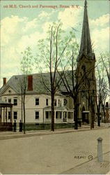 1st M. E. Church And Parsonage Postcard