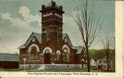Free Baptist Church and Parsonage West Oneonta, NY Postcard Postcard