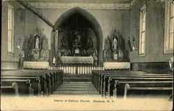 Interior Of Catholic Church Postcard