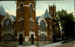 Baptist And Methodist Church Johnstown, NY Postcard Postcard