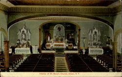 Interior Of St. Mary'S Church Olean, NY Postcard Postcard