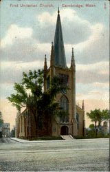 First Uniterian Church Cambridge, MA Postcard Postcard
