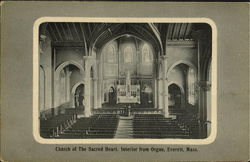 Church Of The Sacred Heart Everett, MA Postcard Postcard