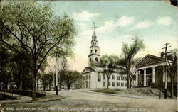 First Parish Church And Lyceum Hall. Meeting House Hill Postcard