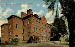 St. James School And Church. (Catholic) Postcard
