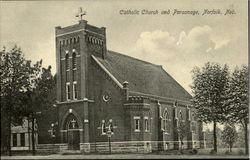 Catholic Church And Parsonage Norfolk, NE Postcard Postcard