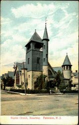 Bapist Church, Broadway Paterson, NJ Postcard Postcard