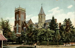 St. Patrick'S Church And St. Joseph'S Academy Binghamton, NY Postcard Postcard