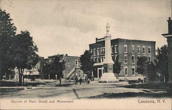 Section of Main Street and Monument Caledonia New York